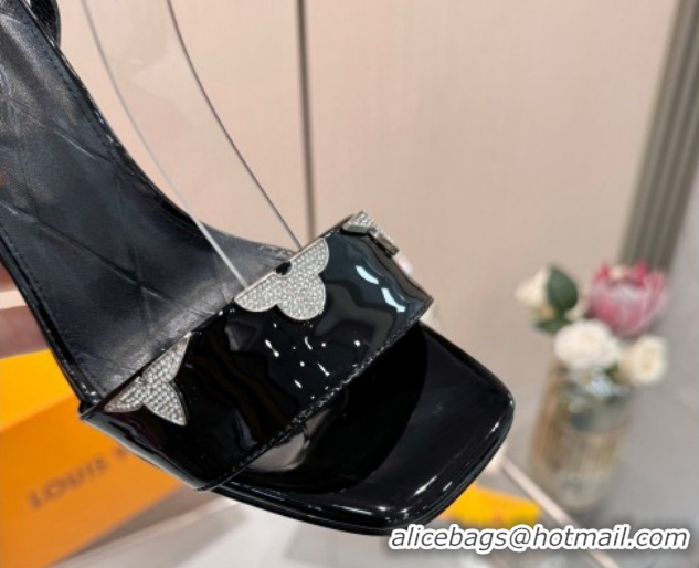 Top Grade Louis Vuitton Gala Heel Sandals 9cm in Patent Leather with Monogram Flower Black 2026 1AIUVK