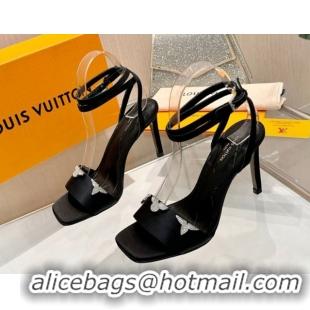 Best Price Louis Vuitton Gala Heel Sandals 9cm in Satin with Monogram Flower Black 2026 1AIUVK