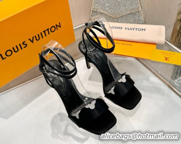 Best Price Louis Vuitton Gala Heel Sandals 9cm in Satin with Monogram Flower Black 2026 1AIUVK