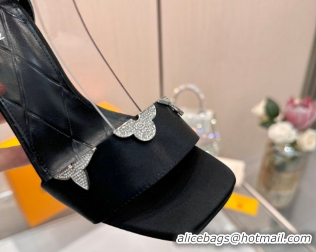 Best Price Louis Vuitton Gala Heel Sandals 9cm in Satin with Monogram Flower Black 2026 1AIUVK