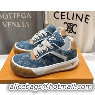 Fashion Louis Vuitton LV Tilted Sneakers in Denim Light Blue 2026 1AJTJ9