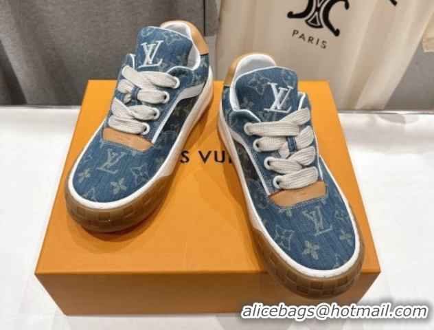 Fashion Louis Vuitton LV Tilted Sneakers in Denim Light Blue 2026 1AJTJ9