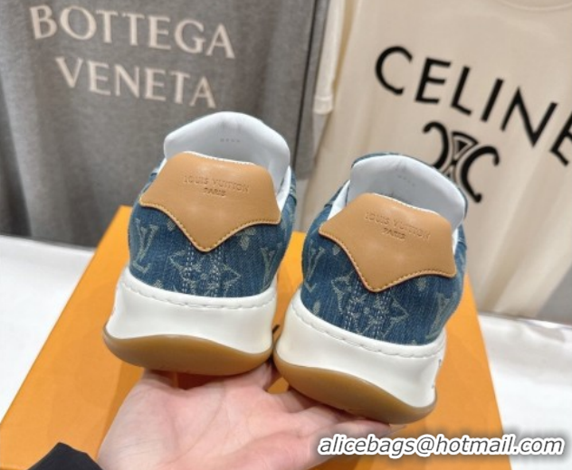 Fashion Louis Vuitton LV Tilted Sneakers in Denim Light Blue 2026 1AJTJ9