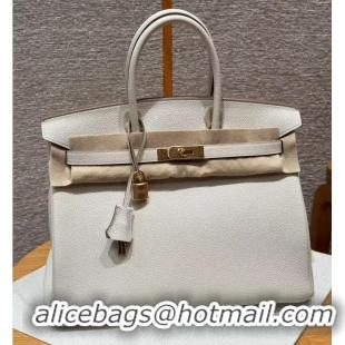 Reasonable Price Hermes Birkin 35cm Bag in Togo Leather HB35 White/Gold