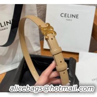 Buy Inexpensive Celine Triomphe Supple Calfskin Leather Belt 1.8cm 0911 Beige 2025