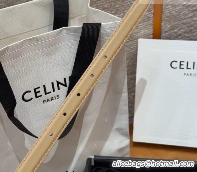Buy Inexpensive Celine Triomphe Supple Calfskin Leather Belt 1.8cm 0911 Beige 2025
