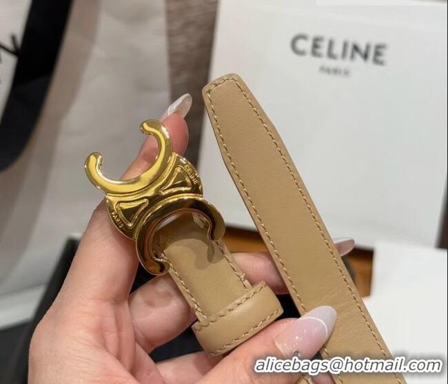 Buy Inexpensive Celine Triomphe Supple Calfskin Leather Belt 1.8cm 0911 Beige 2025
