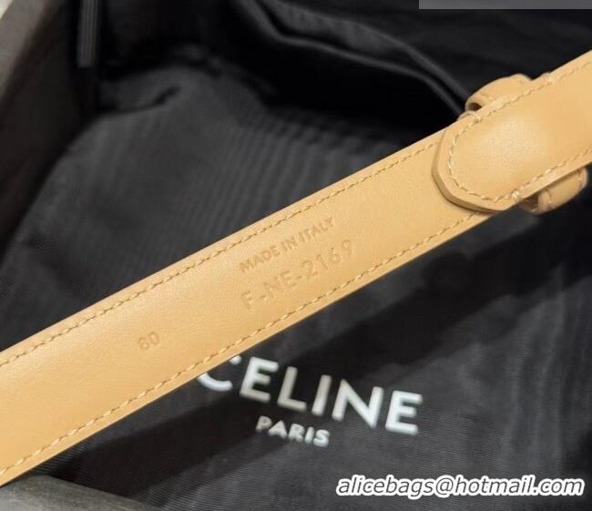 Buy Inexpensive Celine Triomphe Supple Calfskin Leather Belt 1.8cm 0911 Beige 2025