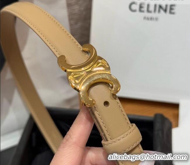 Buy Inexpensive Celine Triomphe Supple Calfskin Leather Belt 1.8cm 0911 Beige 2025