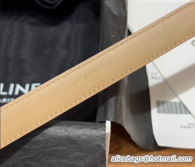Buy Inexpensive Celine Triomphe Supple Calfskin Leather Belt 1.8cm 0911 Beige 2025