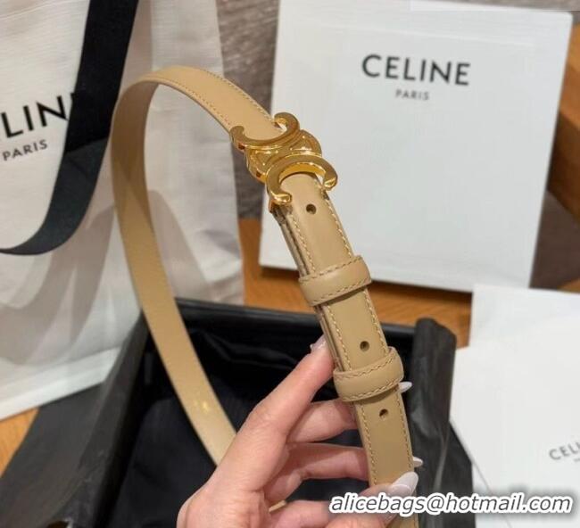 Buy Inexpensive Celine Triomphe Supple Calfskin Leather Belt 1.8cm 0911 Beige 2025