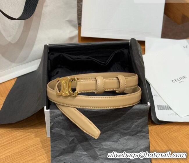 Buy Inexpensive Celine Triomphe Supple Calfskin Leather Belt 1.8cm 0911 Beige 2025