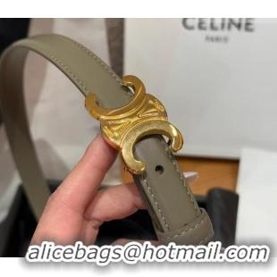 Buy Grade Celine Triomphe Supple Calfskin Leather Belt 1.8cm 0911 Green 2025