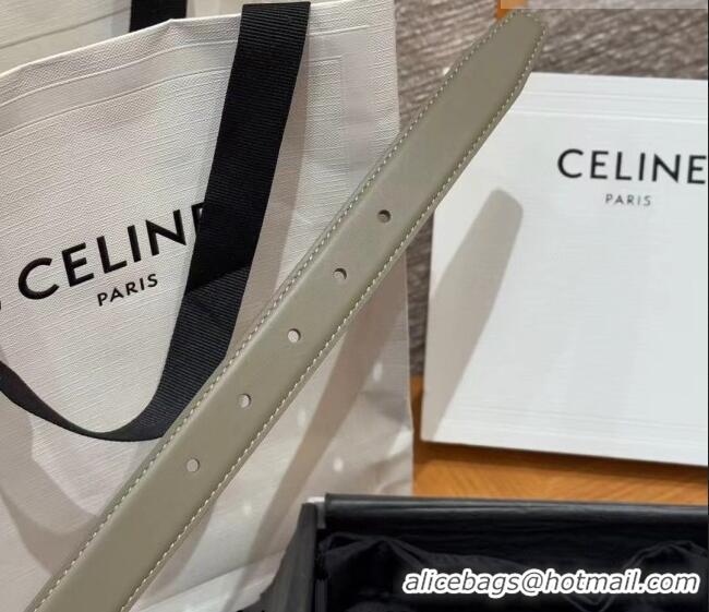 Good Looking Celine Triomphe Supple Calfskin Leather Belt 2.5cm 0911 Green 2025