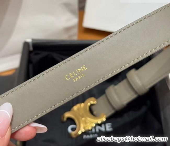 Good Looking Celine Triomphe Supple Calfskin Leather Belt 2.5cm 0911 Green 2025