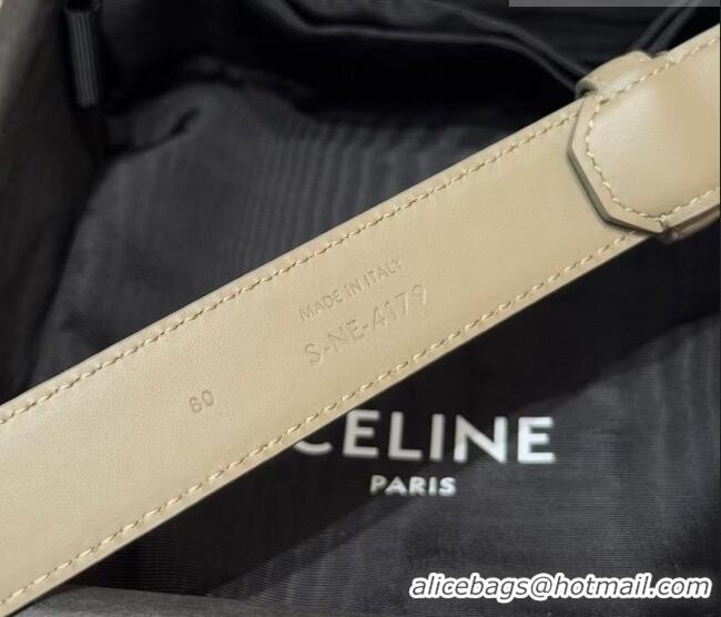 Good Looking Celine Triomphe Supple Calfskin Leather Belt 2.5cm 0911 Green 2025