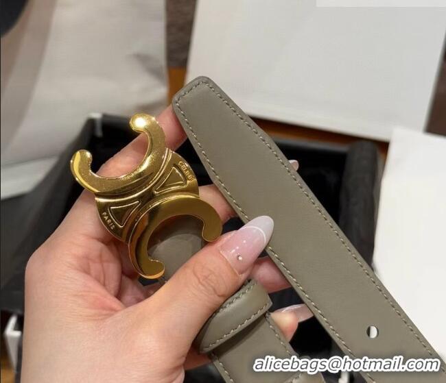 Good Looking Celine Triomphe Supple Calfskin Leather Belt 2.5cm 0911 Green 2025