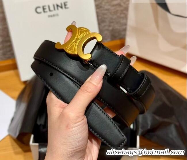Traditional Specials Celine Triomphe Supple Calfskin Leather Belt 2.5cm 0911 Black 2025