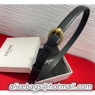 Famous Brand Celine Calfskin Leather Belt 3cm with Pin Buckle CE091102 Black 2025