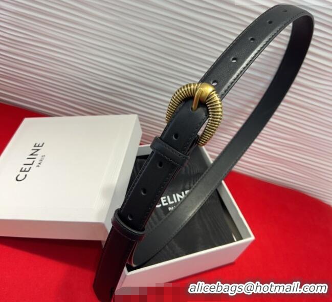 Famous Brand Celine Calfskin Leather Belt 3cm with Pin Buckle CE091102 Black 2025