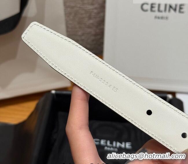Top Quality Celine Triomphe Calfskin Leather Belt 2.5cm with Strass CE091104 Burgundy/White 2025