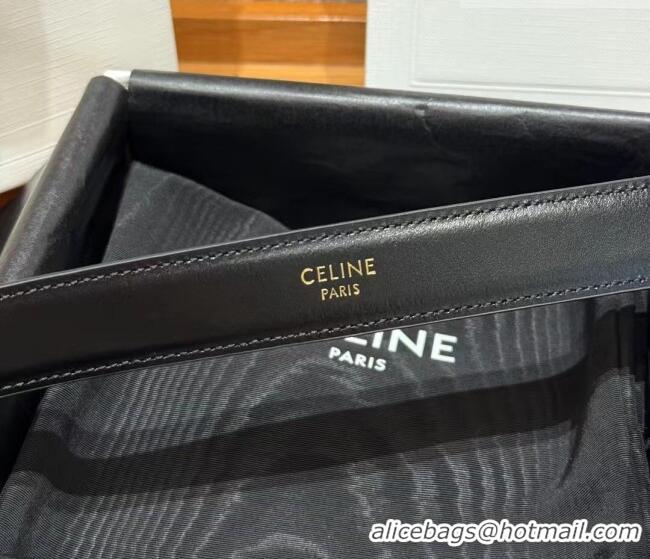 Top Design Celine Shiny Calfskin Belt 2.5cm with Pin Buckle CE091105 Black 2025