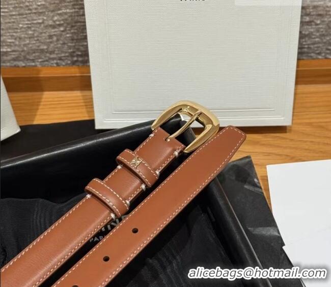 Best Price Celine Calfskin Leather Belt 2.5cm with Pin Buckle CE091105 Brown 2025