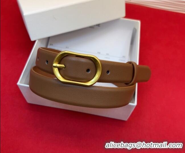 Chic Small Celine Triomphe Medium Belt 2.5cm with Pin Buckle in Calfskin Leather CE031601 Tan Brown 2026