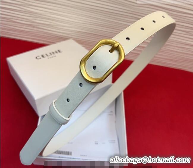 Best Grade Celine Triomphe Medium Belt 2.5cm with Pin Buckle in Calfskin Leather CE031601 White 2026