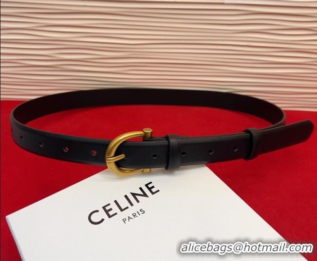 New Cheap Celine Triomphe Medium Belt 2.5cm with Pin Buckle in Calfskin Leather CE031602 Black 2026