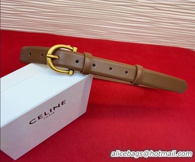 Original Cheap Celine Triomphe Medium Belt 2.5cm with Pin Buckle in Calfskin Leather CE031602 Tan Brown 2026
