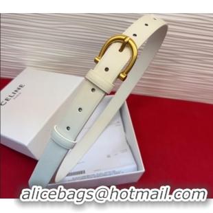 Sophisticated Celine Triomphe Medium Belt 2.5cm with Pin Buckle in Calfskin Leather CE031602 White 2026