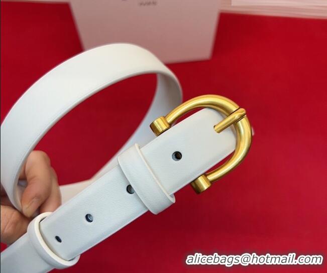 Sophisticated Celine Triomphe Medium Belt 2.5cm with Pin Buckle in Calfskin Leather CE031602 White 2026