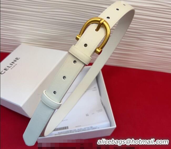 Sophisticated Celine Triomphe Medium Belt 2.5cm with Pin Buckle in Calfskin Leather CE031602 White 2026