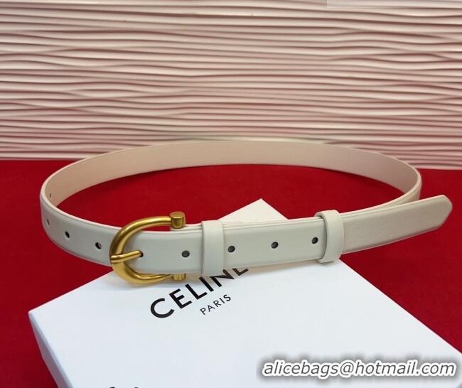 Sophisticated Celine Triomphe Medium Belt 2.5cm with Pin Buckle in Calfskin Leather CE031602 White 2026