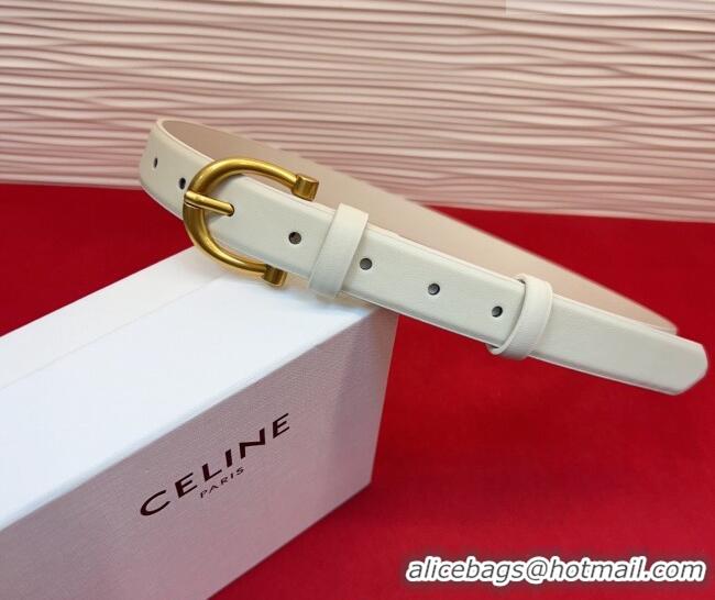 Sophisticated Celine Triomphe Medium Belt 2.5cm with Pin Buckle in Calfskin Leather CE031602 White 2026