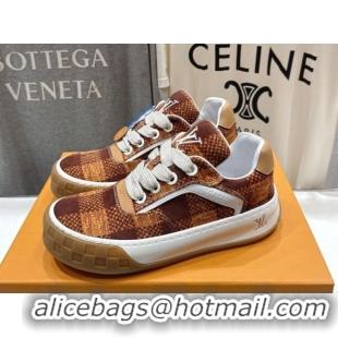 Charming Louis Vuitton LV Tilted Sneakers in Damier Canvas Yellow 2026 1AJTJ9