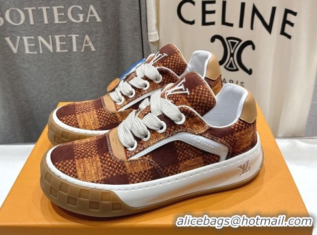 Charming Louis Vuitton LV Tilted Sneakers in Damier Canvas Yellow 2026 1AJTJ9