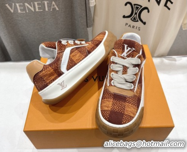 Charming Louis Vuitton LV Tilted Sneakers in Damier Canvas Yellow 2026 1AJTJ9