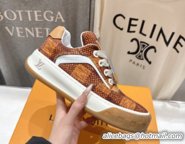 Charming Louis Vuitton LV Tilted Sneakers in Damier Canvas Yellow 2026 1AJTJ9