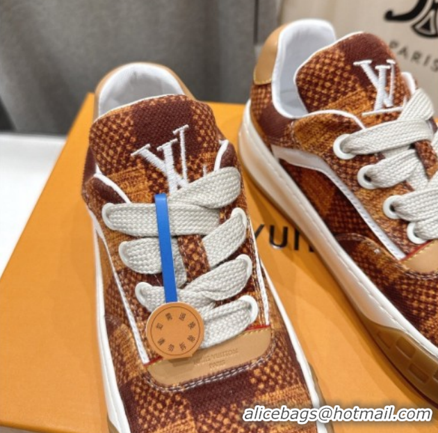 Charming Louis Vuitton LV Tilted Sneakers in Damier Canvas Yellow 2026 1AJTJ9