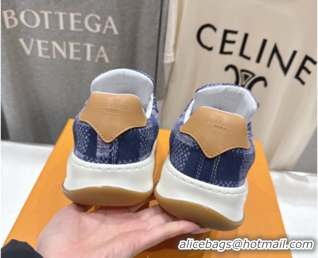 Popular Style Louis Vuitton LV Tilted Sneakers in Damier Canvas Navy Blue 2026 1AJTJ9