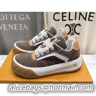 Best Product Louis Vuitton LV Tilted Sneakers in Suede Grey 2026 1AJTJ9