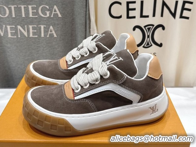 Best Product Louis Vuitton LV Tilted Sneakers in Suede Grey 2026 1AJTJ9
