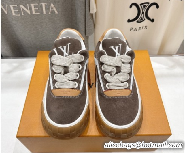 Best Product Louis Vuitton LV Tilted Sneakers in Suede Grey 2026 1AJTJ9