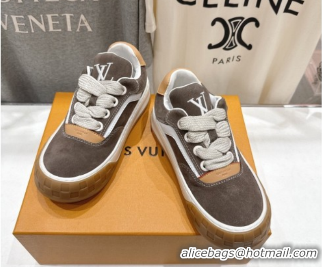 Best Product Louis Vuitton LV Tilted Sneakers in Suede Grey 2026 1AJTJ9