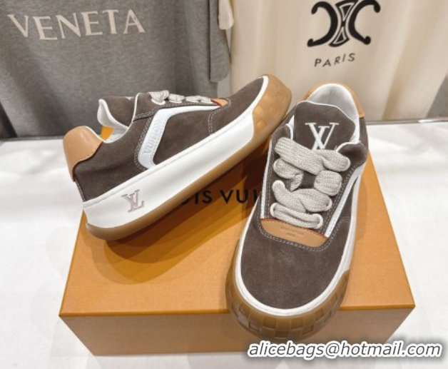 Best Product Louis Vuitton LV Tilted Sneakers in Suede Grey 2026 1AJTJ9