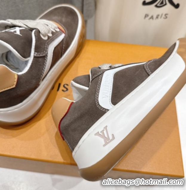 Best Product Louis Vuitton LV Tilted Sneakers in Suede Grey 2026 1AJTJ9