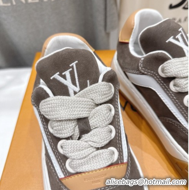 Best Product Louis Vuitton LV Tilted Sneakers in Suede Grey 2026 1AJTJ9