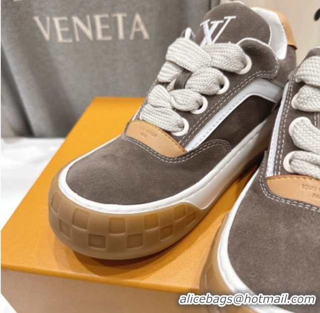 Best Product Louis Vuitton LV Tilted Sneakers in Suede Grey 2026 1AJTJ9